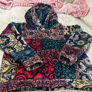 Johnny Was fleece lined pullover hoodie